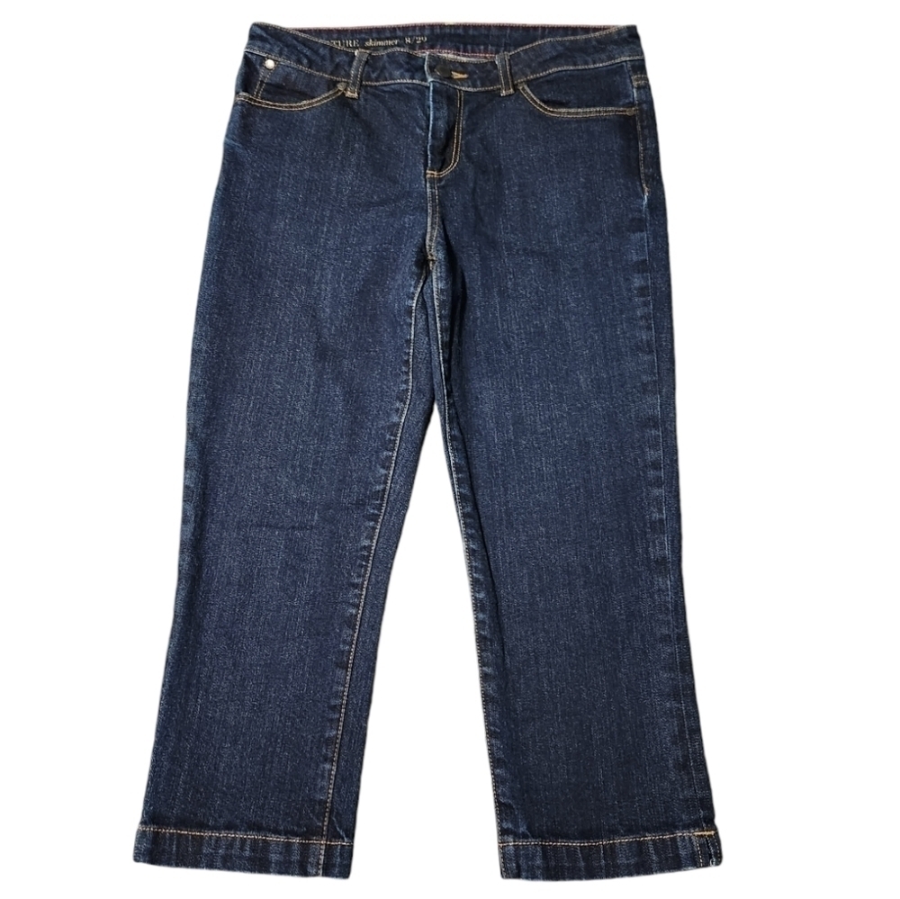Talbots Women's Signature Skimmer Dark Wash Denim Capri Jeans, Size 8